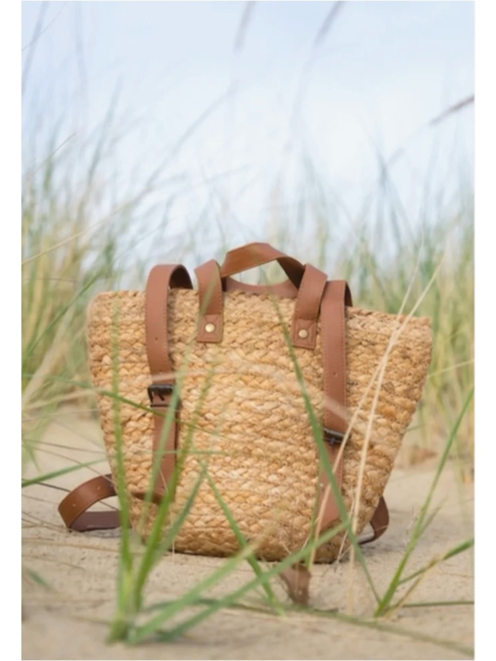 XIX Palms The Shorebreak Jute Picnic Cooler Bag/Backpack NWT